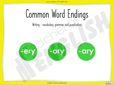 Common Word Endings 2 Teaching Resources